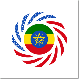 Ethiopian American Multinational Patriot Flag Posters and Art